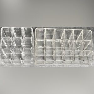 2-Acrylic Organizer Makeup Case & Lipstick or Brush Holder with 27 Compartments